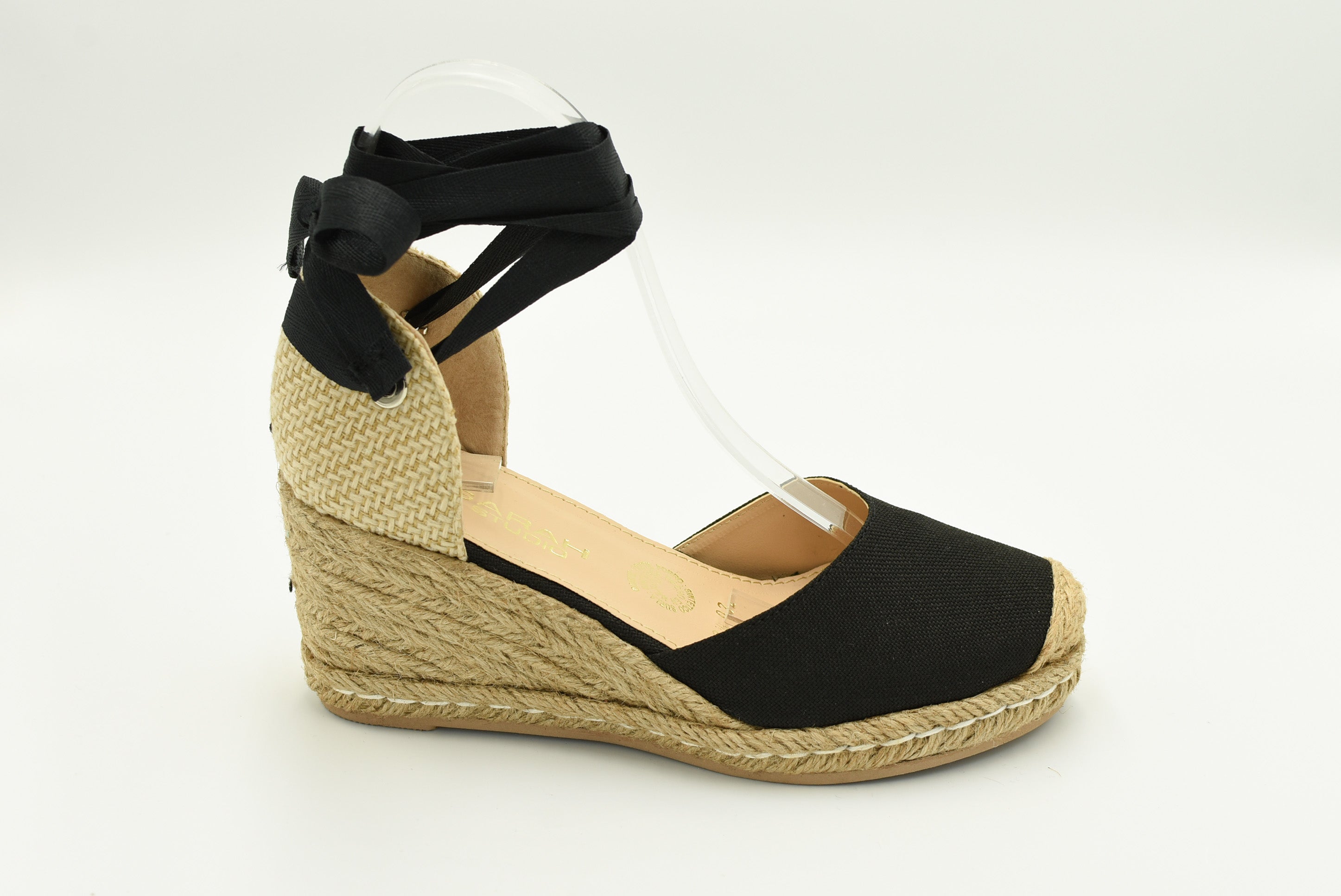 Bolonia Tacon Medio Lona Negro