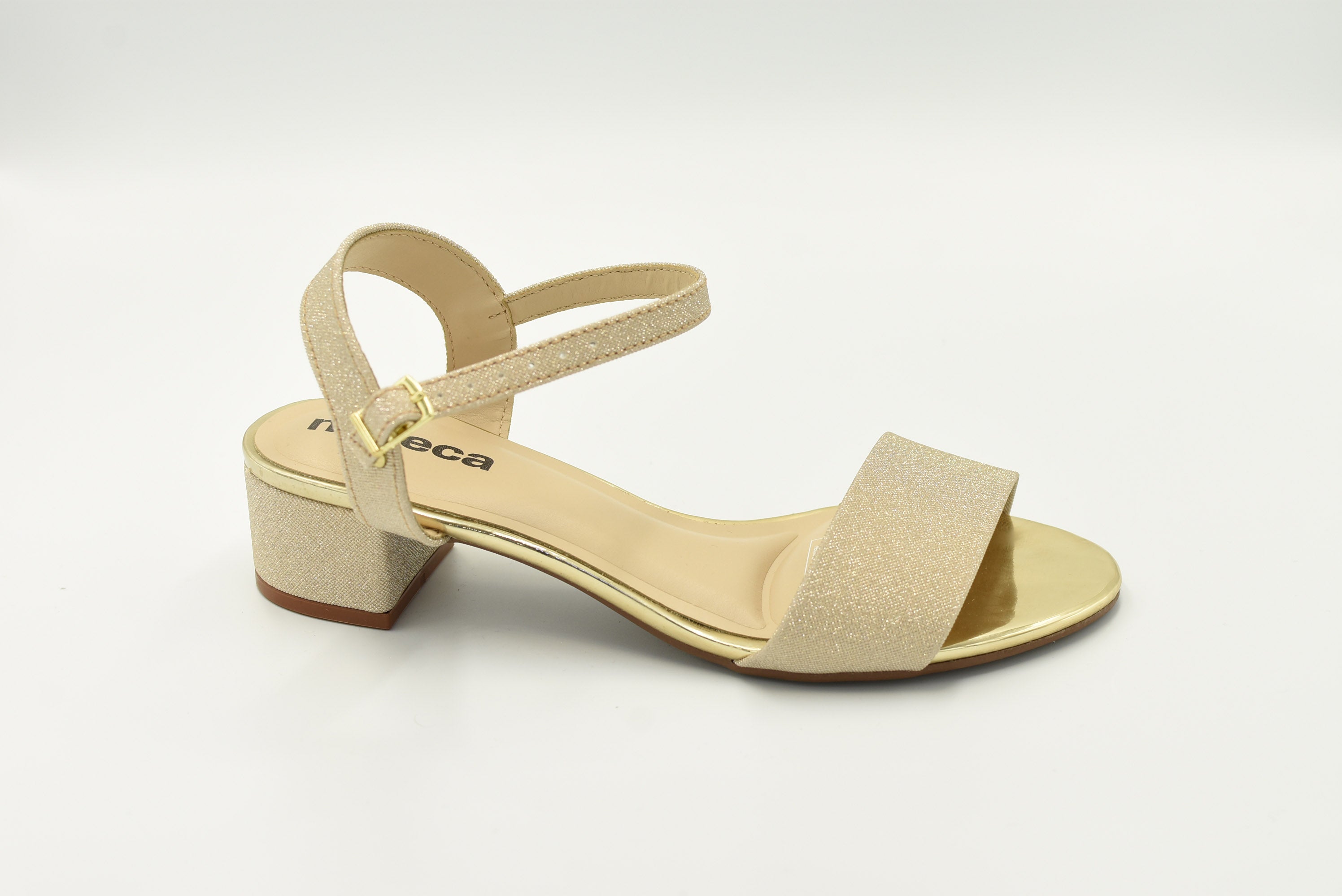 Japon Sandalia Tela Diamantina Oro